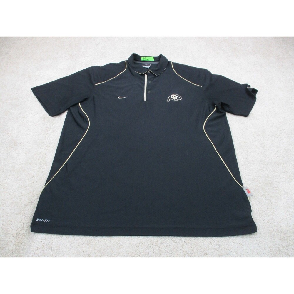 Colorado Buffaloes Nike Team Polo Shirt Mens XL Black Boulder Football